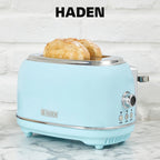 Haden 12 Cup Coffee Maker with 2 Slice Stainless Steel Bread Toaster, White