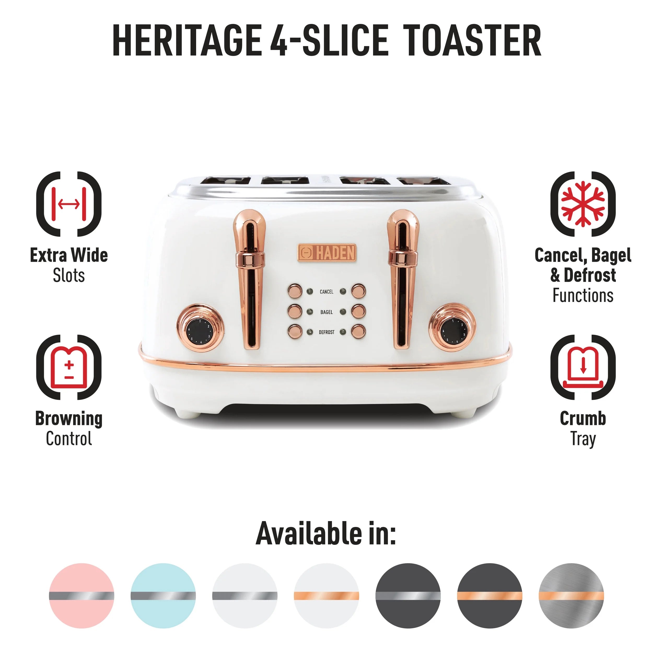 TOSTR SS BLK 1500W 4SLOT (Pack of 1)