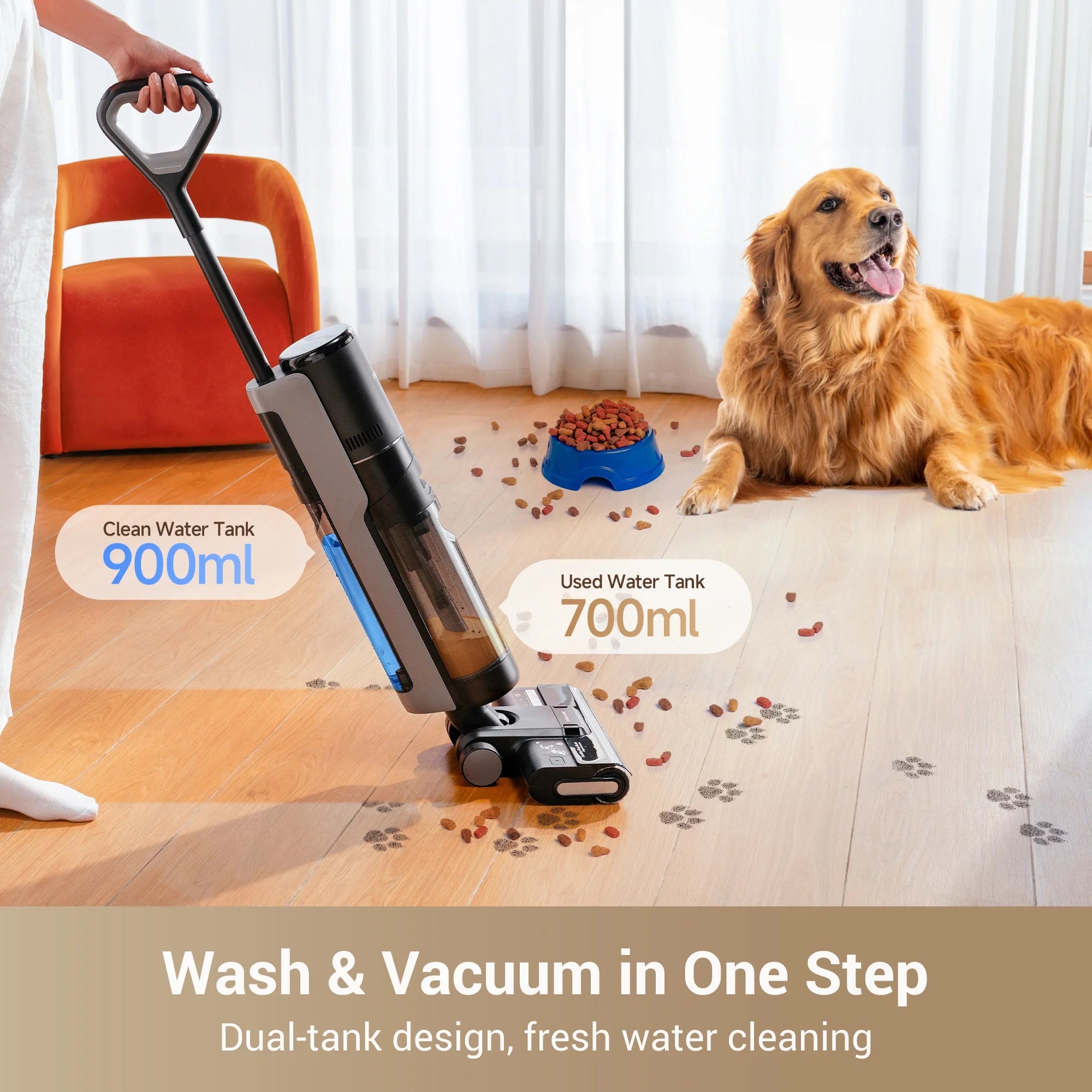 Dreame H12 Pro 900ml, 300W HP Wet Dry Vacuum Cleaner for Hard Floors with Accessories Included