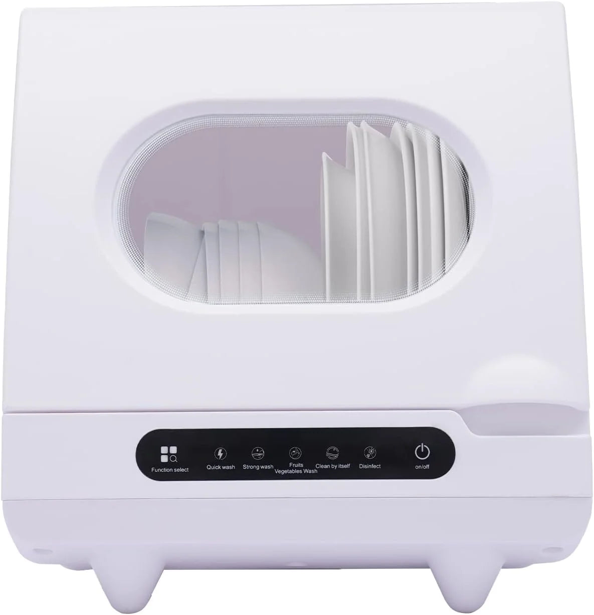 Mini Dishwasher, 5 Washing Programs Portable Dishwasher 1200W RV Dishwasher Countertop Built-In Water Tank 360°Dual Spray Compact Dishwasher for RV Apartments, Camping