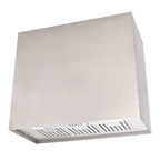 Akicon Stainless Steel Range Hood, Modern Box Kitchen Hood with Powerful Vent Motor, Wall Mount, 30��W*30��H*14D, Signal White