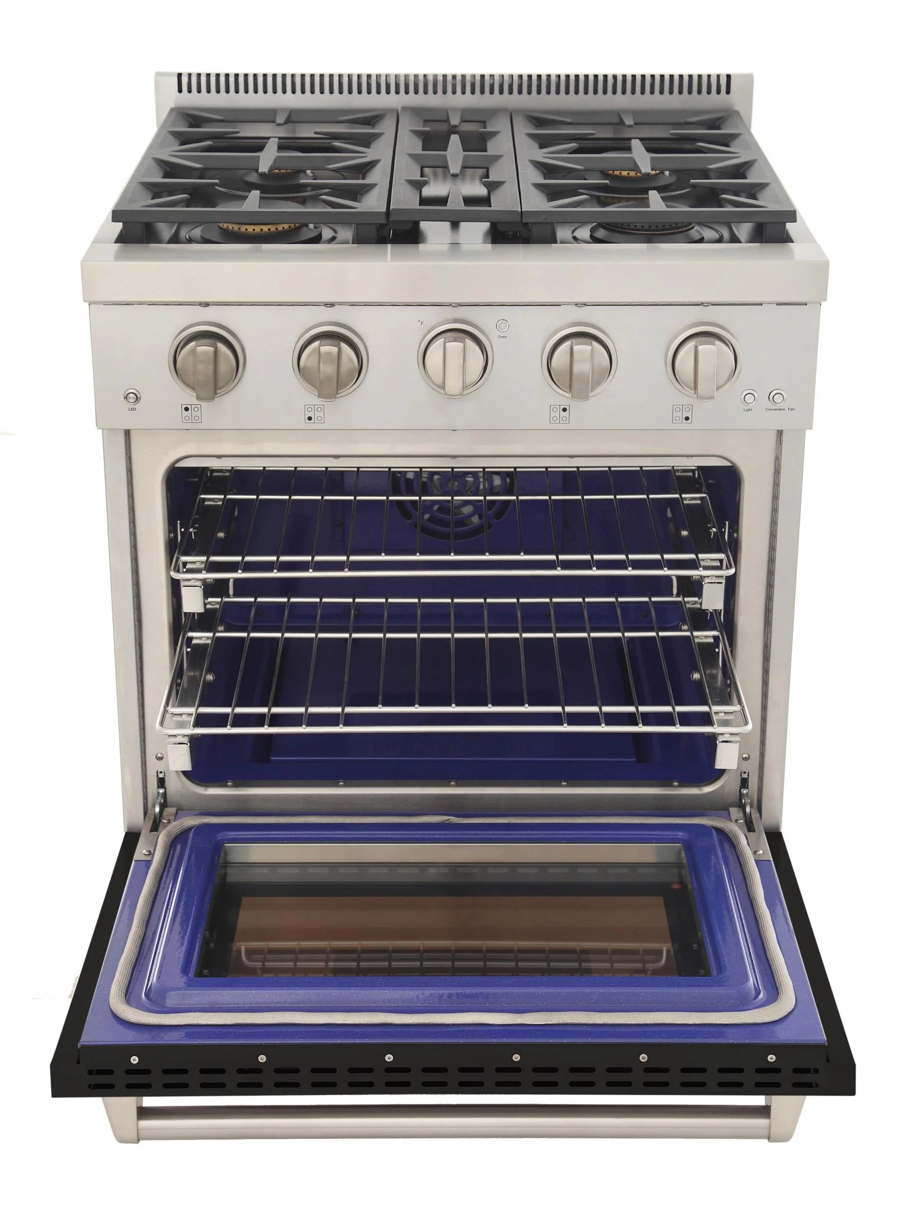 Professional 30-in Natural Gas Range in Black with True Simmer Burners