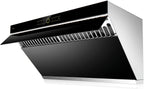 FOTILE JQG9001 Slant Vent Series 36" 850 CFM Under Cabinet or Wall Mount Range Hood with 2 LED lights and Touchscreen in Onyx Black Tempered Glass