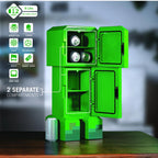 Minecraft Creeper Mini Fridge 2 Door, 8L, Green, 25.2" H 9.5" W 9.1" D
