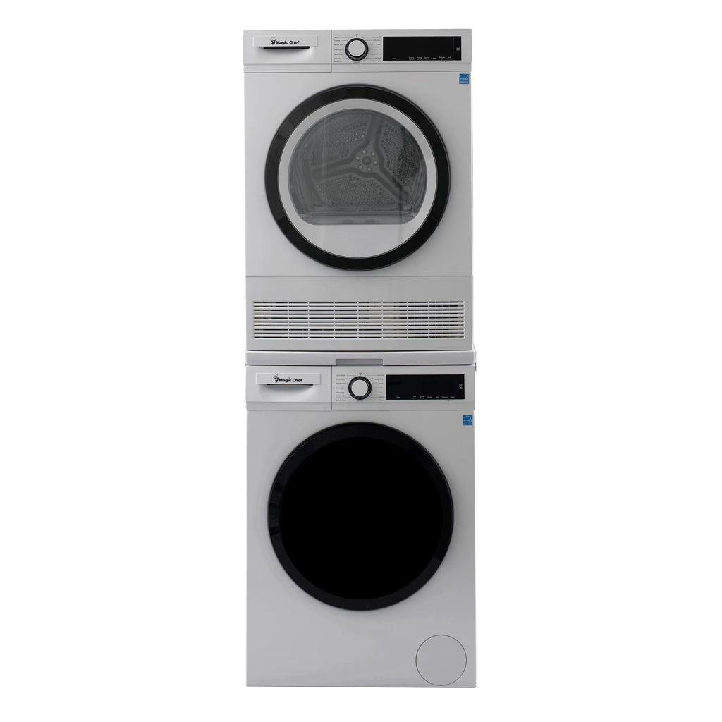 Magic Chef 4.0 cu. ft. Ventless, Condensing Front Load Stackable Electric Dryer, 24 in. in White in White