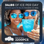 Simzlife Nugget Ice Maker Countertop, 34.9lbs per Day Chewable Pebble Nugget Ice Machine with Touch Screen for Home, Kitchen, Office, Stainless Steel, Black
