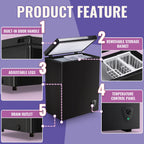 TACOOL Chest Freezer 3.8 Cu.ft Large Capacity with 2 Removable Basket Small Mini Deep Freezer Top Open Door White