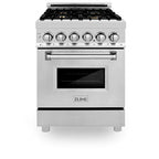 ZLINE 24 In. 2.8 Cu. Ft. Professional Dual Fuel Range In Stainless Steel With Brass Burners (RA-BR-24)