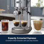 De'Longhi Dedica Duo Espresso Machine, Compact Size with Built in Frother for Latte Art, Brew Espresso, Cold Brew, Lattes & More, Stainless Steel