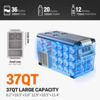 EUHOMY 12 Volt 46QT Car Refrigerator with Bluetooth APP Control, 12/24V DC & 110V AC, Portable Freezer Fridge Cooler for Car, RV, Camping, Home Use