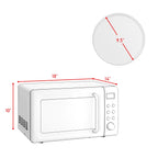 Costway 0.7Cu.ft Retro Countertop Microwave Oven 700W LED Display Glass Turntable Rose Gold