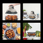 Ninja Crispi 4-in-1 Portable Glass Air Fryer Cooking System, 4-Qt & 6-Cup Containers, Cyberspace