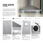Cosmo 30 in. Ducted Range Hood in Stainless Steel with Touch Controls, LED Lighting and Permanent Filters