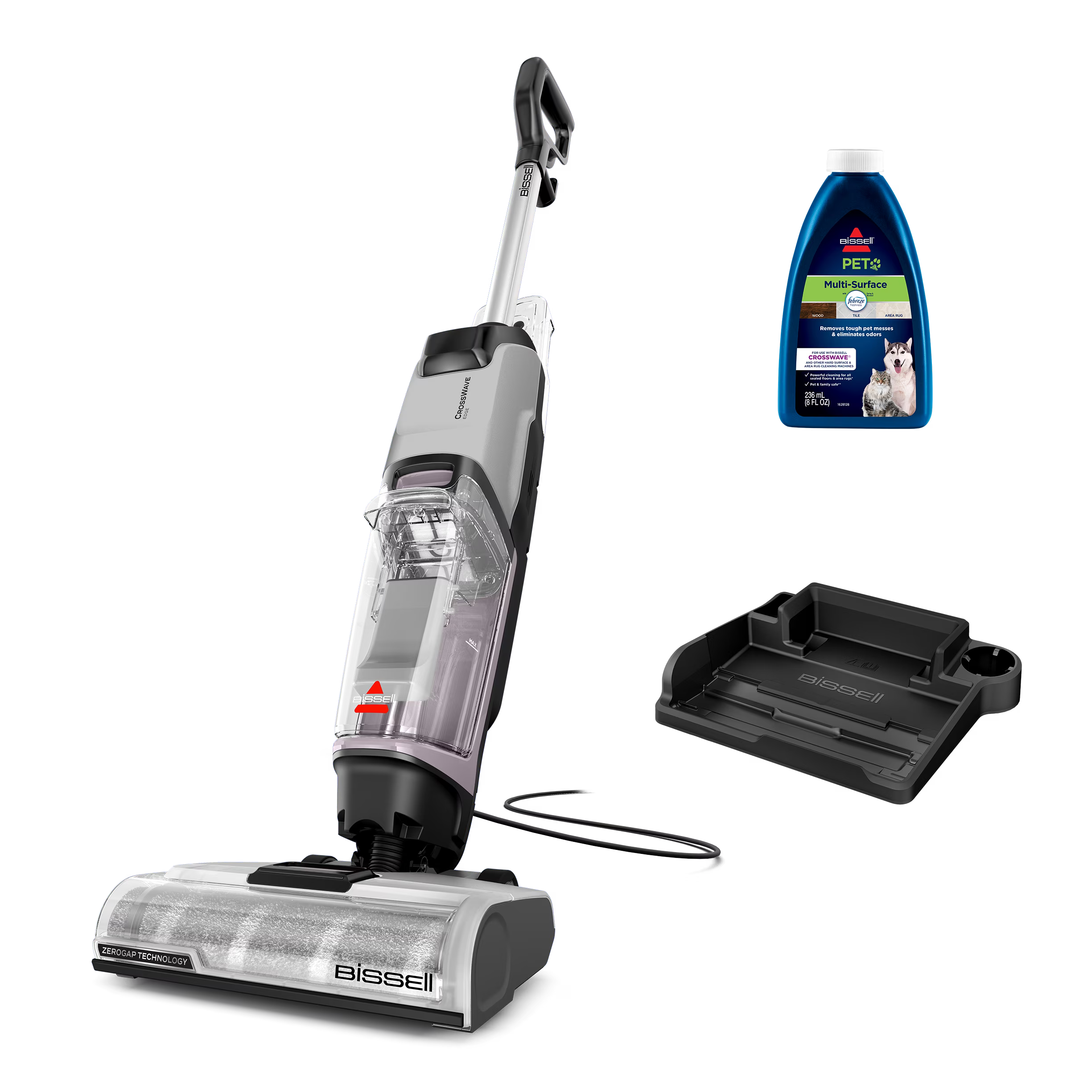 BISSELL CrossWave Edge, Corded, Multi Surface Hard Floor Cleaner Wet Dry Vacuum with Zero-Gap Edge Cleaning Technology, Self Cleaning Cycle, Pet Multi-Surface  Febreze Trial Formula, 4157