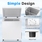 Dimedeal 1.8 Cu.ft Compact Chest Freezer with 7-Level Temperature Control