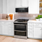 GE Profile 1.2 cu. ft. Low Profile Over-the-Range Microwave in Stainless Steel with Sensor Cooking, 1000W, 400 CFM Venting, LED Light