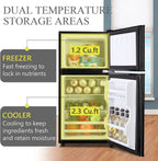 GGTB 3.0 Cu.ft Two Door Small Refrigerator with Freezer, Compact Retro Mini Refrigerator for Dorm, Office, Bar, RV, Bedroom, Red
