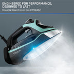 Rowenta Steam Force+ Iron for Clothes, Stainless Steel Soleplate, 1850 Watts, 400 Microsteam Holes, Garment Steamer, Black & Blue, DW9440U1
