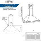 Cosmo 30 in. Ducted Range Hood in Stainless Steel with Touch Controls, LED Lighting and Permanent Filters