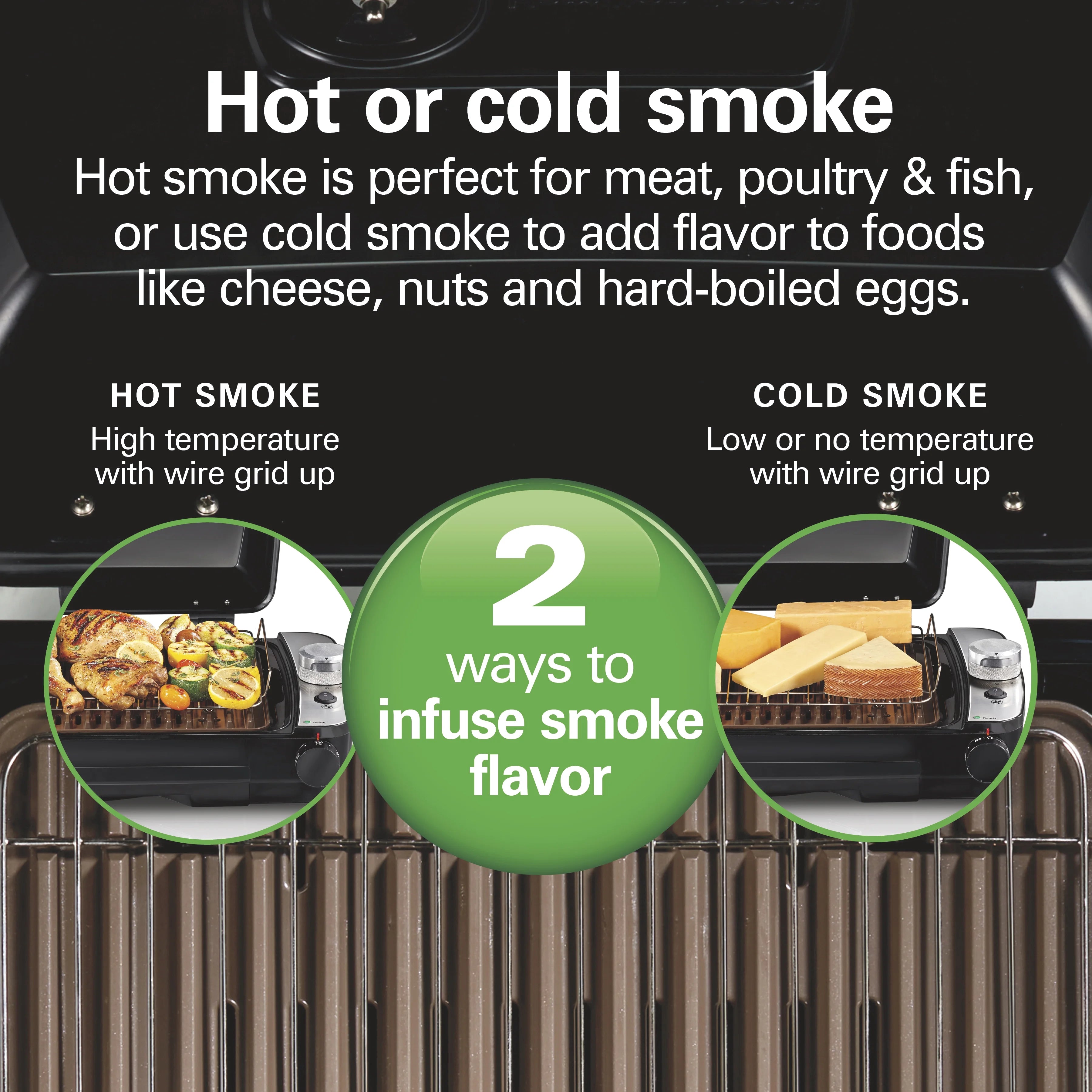 Hamilton Beach Electric Indoor Grill with Hot and Cold Smoke Infuser and Smoking Rack, Black