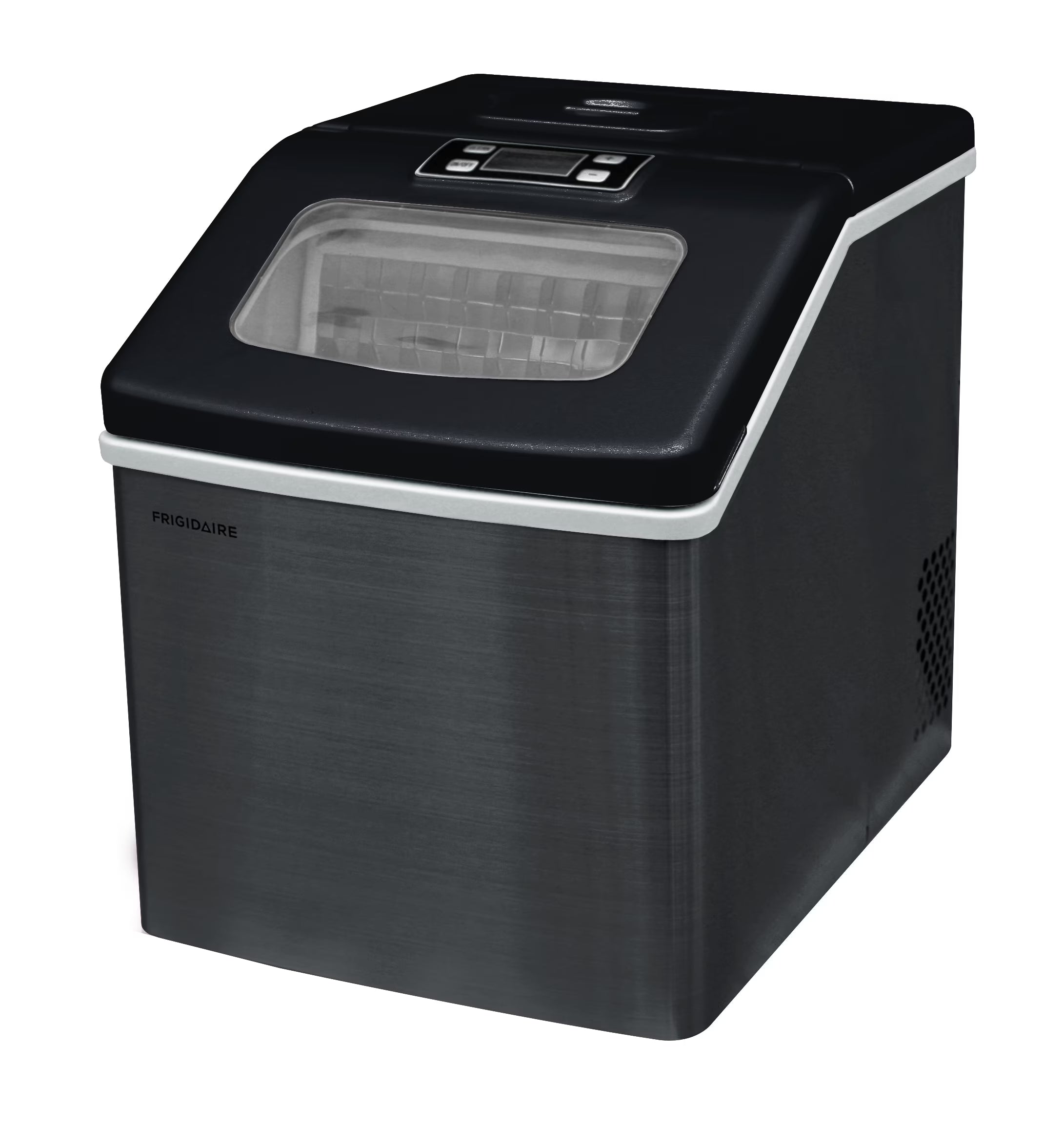 Frigidaire 40lbs. Countertop Clear Square Ice Maker - Stainless Steel