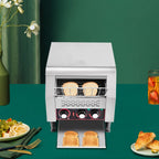 Miumaeov Conveyor Toaster 300 Slices/Hour Heavy Duty Commercial Conveyor Toaster 2200W Stainless Steel Toaster Oven for Restaurant & Home Use