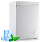 3.5 Cubic Chest Freezer, Compact Deep Freezer with Top Open Door and Removable Storage Basket, 7 Gears Temperature Control, Energy Saving, for Office Dorm or Apartment