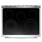 Cosmo 5 Piece Kitchen Appliance Packages with 30" Freestanding Electric Range 30" Island Range Hood 24" Built-in Fully Integrated Dishwasher French Door Refrigerator & 48 Bottle Wine Refrigerator