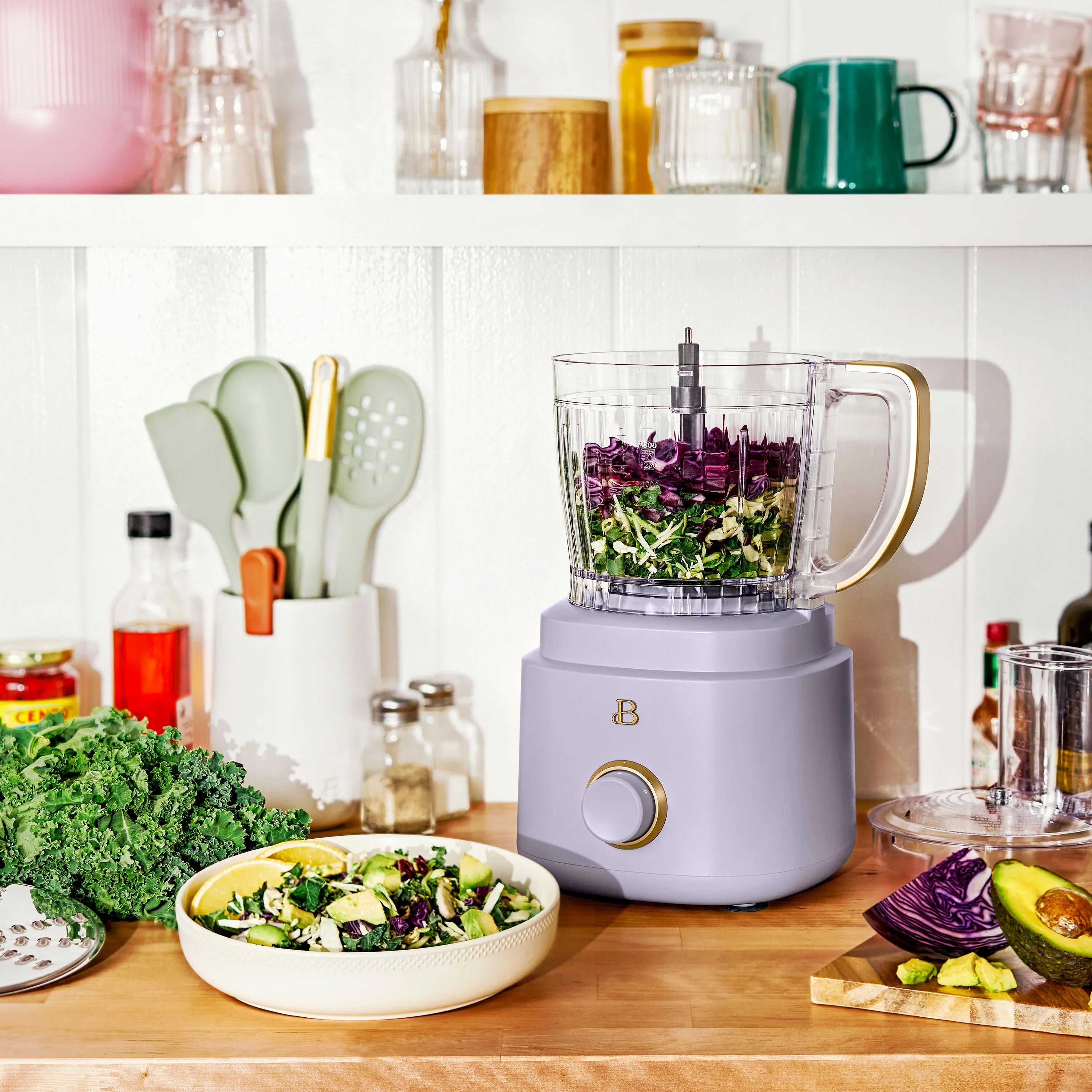 Beautiful 10-Cup Food Processor with Accessories, White Icing by Drew Barrymore