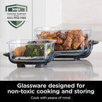 RESTORED Ninja Crispi Air Fryer, Microwave, Freezer & Dishwasher Safe, 4 QT & 6 Cup Glass Containers with Storage Lids, Easy Meals, Air Fry, Bake, & More Grey, FN101GY (Refurbished)