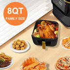 8.5 QT Air Fryer, 8-In-1 Air Fryer Oven With Digital Touch Screen, Visual Window, 1750W, Dishwasher-Safe & Nonstick, Fit For 1-3 People