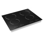 Peakora Electric Cooktop, Built-in Cooktop 3000W, Electric Stove Top with 4 Electric Burners, 9 Heating Level, Kid Safety Lock, Sensor Touch Control, 110V