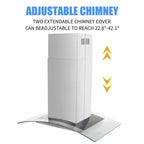 "Joeaonz 36"" Stainless Steel Island Mount Range Hood, Quiet 900CFM, 3-Speed Vent with Button Control and LED Bulb"