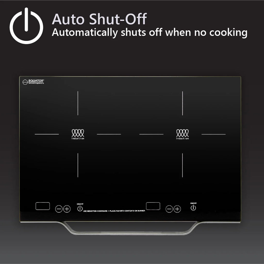 Equator 21" Portable 2-Burner Induction Cooktop LIGHT with ALUMINUM HANDLE 110V