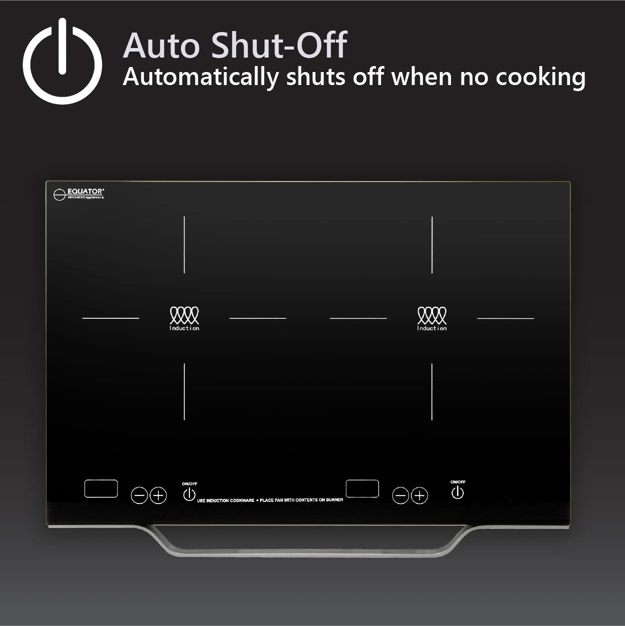Equator 21" Portable 2-Burner Induction Cooktop LIGHT with ALUMINUM HANDLE 110V