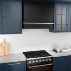 Akicon Range Hood 36 Inch, Ultra Quite Stainless Steel Kitchen Hood, Wall Mount Square Vent Hood with LED Light and Dishwasher-Safe Filters, Hood Vents for Kitchen, 3 Speeds, 600 CFM (AK-HS36HB-SWG)