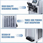 SHENGJINSH Pre-cooled Commercial Ice Cream Machine, 3 Flavors Countertop Soft Serve Ice Cream Maker