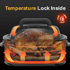 20 Quart Electric Roaster Oven, Turkey Roaster Electric, Roaster Oven Buffet, Selfbasting Lid, Removable Pan, Full-Range Temperature Control Cool-Touch Handles, Turkey Roaster, Black