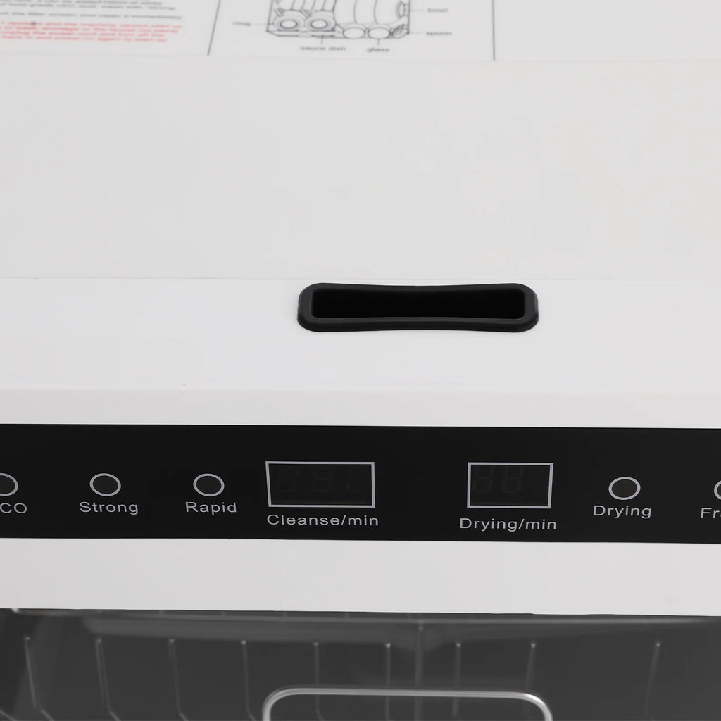 6.8L/1.8 Gallon Rectangular White Portable Mini Dishwasher Countertop Dishwasher, Household Mini Dishwasher