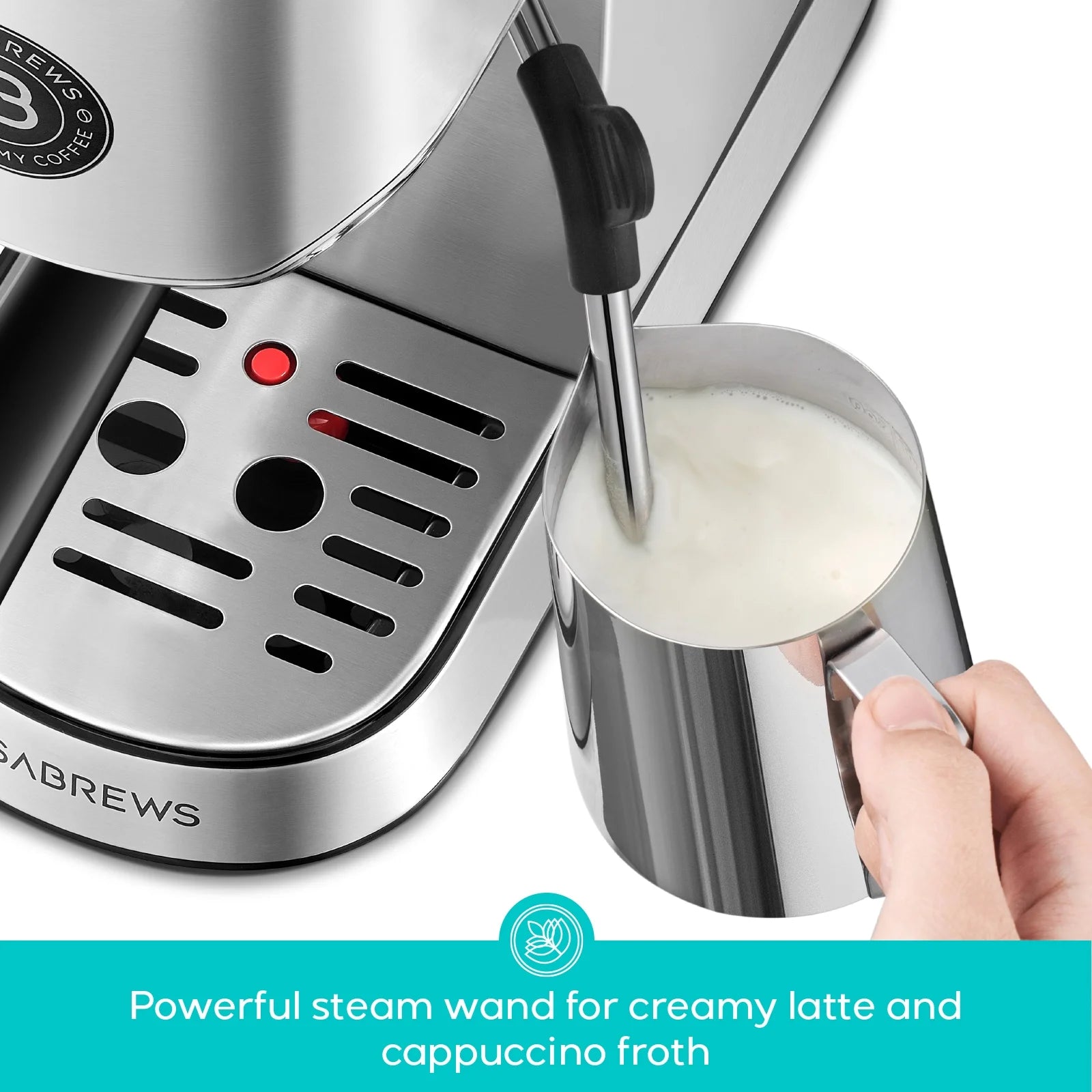 CASABREWS CM5418 Plus 20-Bar Semi-Automatic Espresso Machine & Coffee Maker with Steam Wand, Cold Brew Function, Stainless Steel, Silver