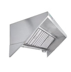HOODMART 4�� Concession Trailer Hood for Food Truck | UL and NSF Listed | Commercial Range Hood with Baffle Style Filters and Grease Cup | Stainless Steel Kitchen Equipment