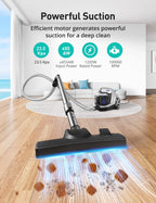 Canister Vacuum Cleaner, 30Kpa Powerful Suction, Bagless with 3.7QT Large Dust Cup, Auto Cord Rewind, HEPA Filter, 5 Attachments, Lightweight Vacuum for Pet Hair, Hard Floors & Car