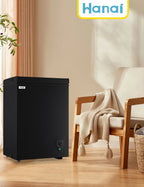 WANAI 3.5 Cu.ft Chest Freezer Small Deep Freeze with 7 Gears Temp Control Office Dorm Kitchen White