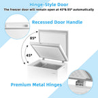 Costway 3.5 Cubic Feet Removable Storage Basket Chest Freezer