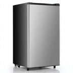 TINKLE WELL 3.2 Cu Ft Mini Fridge with Freezer, Compact Single Door Refrigerator, Energy Efficient, Low Noise, Adjustable Thermostat for Bedroom, Dorm, Office, silver