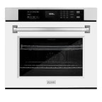 ZLINE 30 in. Professional Convection Single Wall Oven with Air Fry and Self Clean in Stainless Steel with White Matte Door (WAS-WM-30)