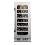 Whynter 15 Inch Wine Fridge Cooler - 33 Bottles Wine Fridge with Glass Door, Small Wine Refrigerator with 3 LED Light Built-in for Home Bar Kitchen