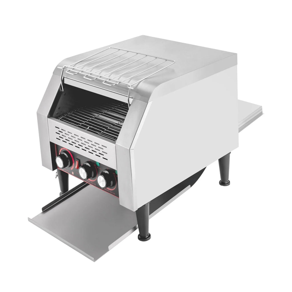 Miumaeov Conveyor Toaster 300 Slices/Hour Heavy Duty Commercial Conveyor Toaster 2200W Stainless Steel Toaster Oven for Restaurant & Home Use