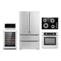 Cosmo 5 Piece Kitchen Appliance Package With 30" Electric Cooktop 24" Single Electric Wall Oven 30" Over-the-range Microwave French Door Refrigerator & 24" Built-in Fully Integrated Dishwasher