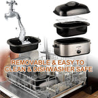 20 Quart Electric Roaster Oven, Turkey Roaster Electric, Roaster Oven Buffet, Selfbasting Lid, Removable Pan, Full-Range Temperature Control Cool-Touch Handles, Turkey Roaster, Black